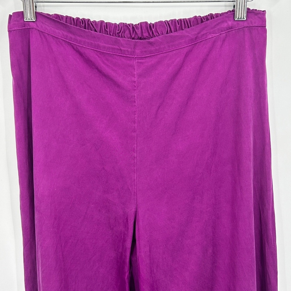 Bryn Walker Pants Womens M Wide Leg Silky Satin Cupro Lagenlook Purple Medium - Picture 6 of 12